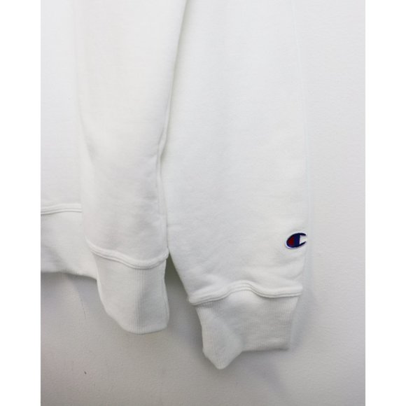 NWT Champion Powerblend Fleece Crew White Grey L - Picture 8 of 9